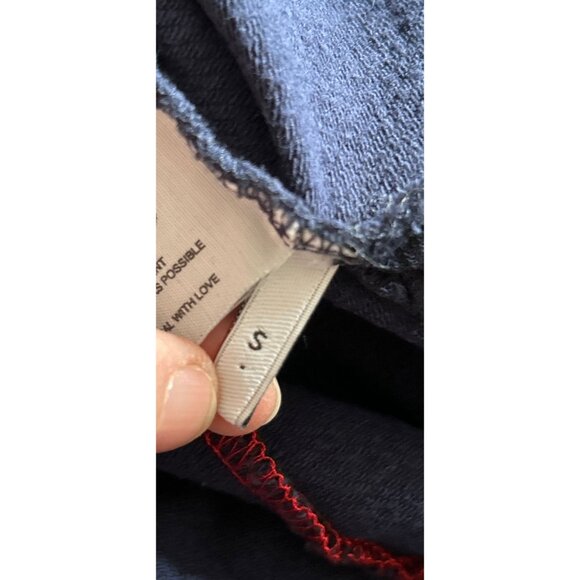 HOME CORE Aquae Sweatshirt Blue Cotton Red Stripe Size Small - Picture 13 of 13